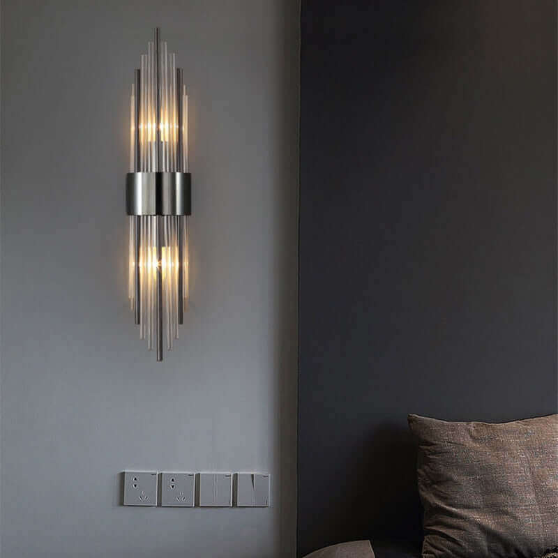 Art Deco Gold Wall Lights with Up & Down Shades