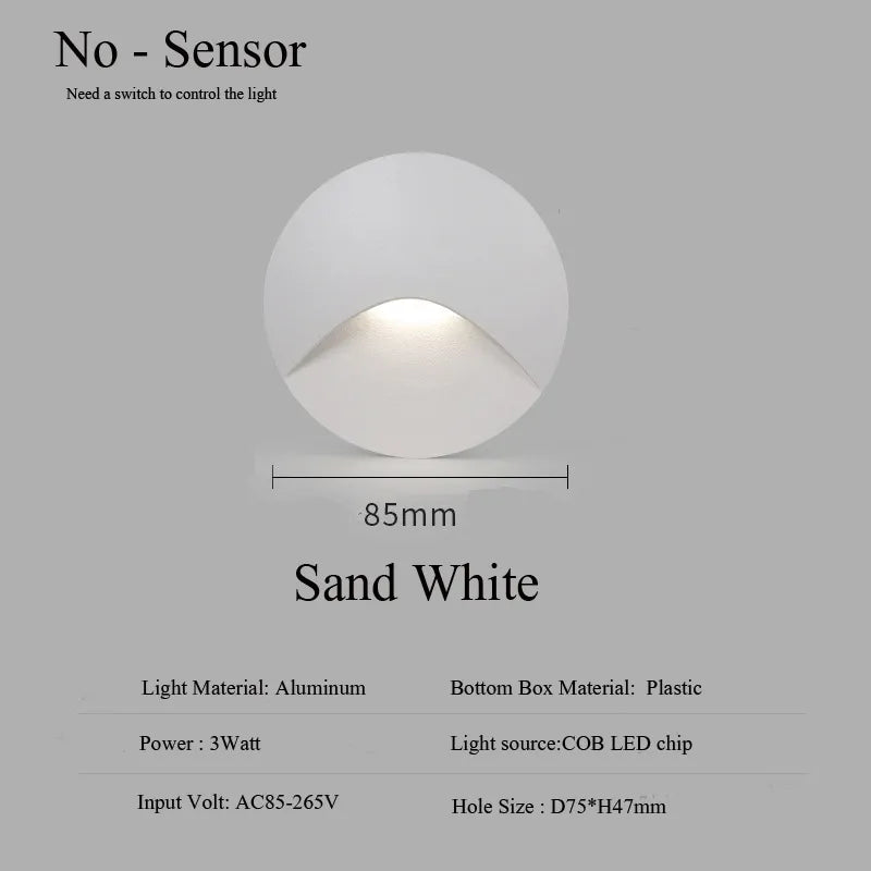 Waterproof LED Recessed Wall Light for Outdoor Steps and Balconies