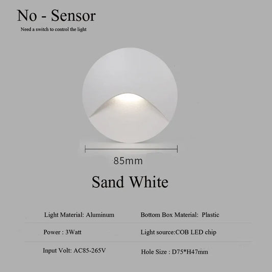Waterproof LED Recessed Wall Light for Outdoor Steps and Balconies