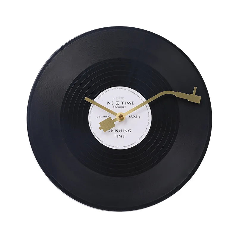 Musical Vinyl Record Wall Clock - Retro Plastic Design