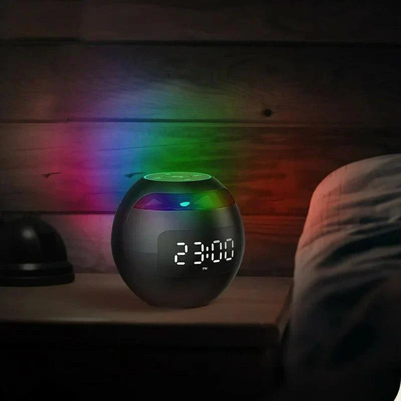 Bluetooth Speaker Alarm Clock with LED Night Light and 2200 mAh Battery