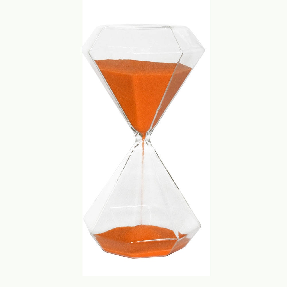 Diamond-Shaped Glass Hourglass with Colorful Sand - 5 to 60 Minute Timer