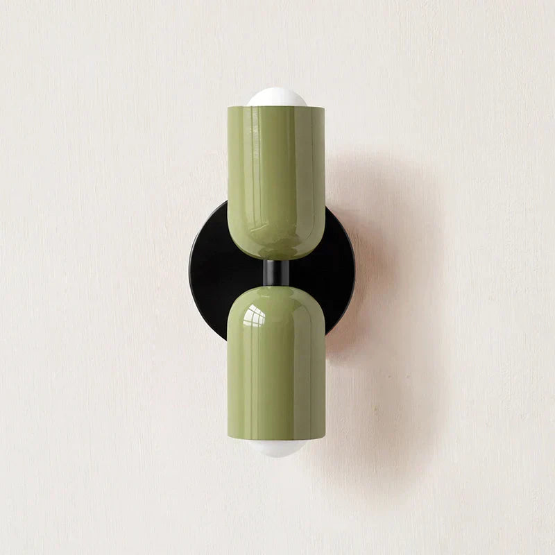 Double Headed Black Wall Lamp with Upward and Downward Light
