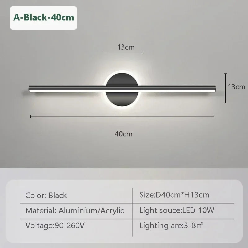 Modern LED Wall Lamp - Elegant Minimalist Design for Bathroom and Bedroom