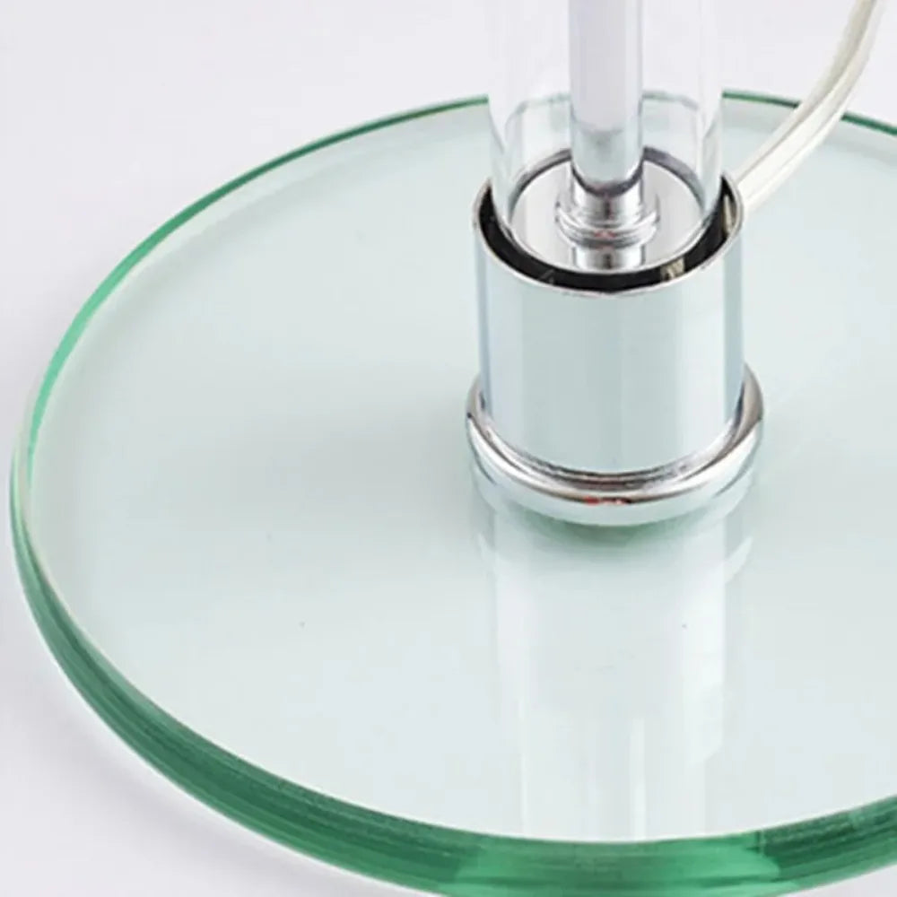 Modern Minimalist Glass LED Table Lamp with Silver Finish