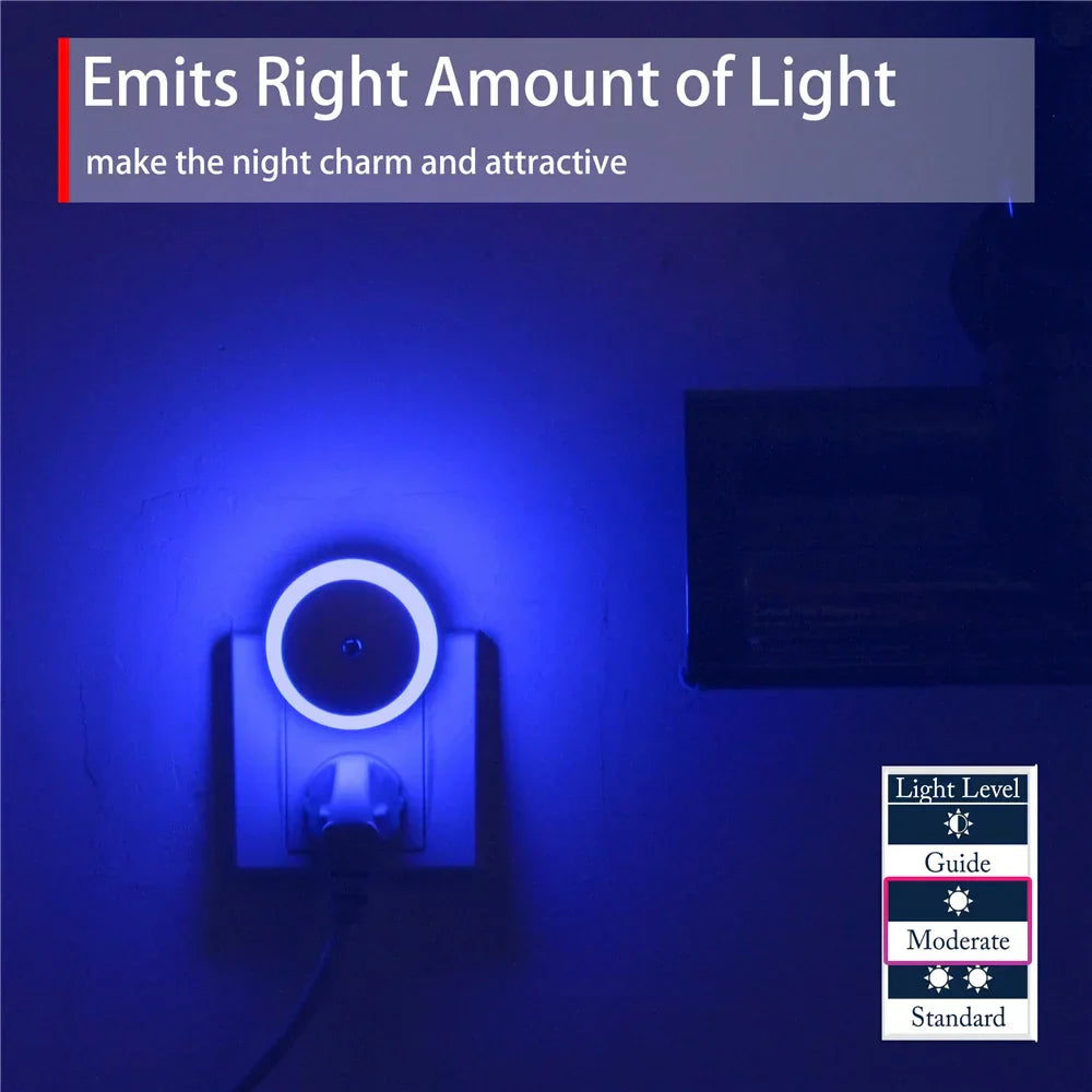 LED Night Light with Dusk Sensor and Automatic Dimming - Warm White Plug-In Lamp