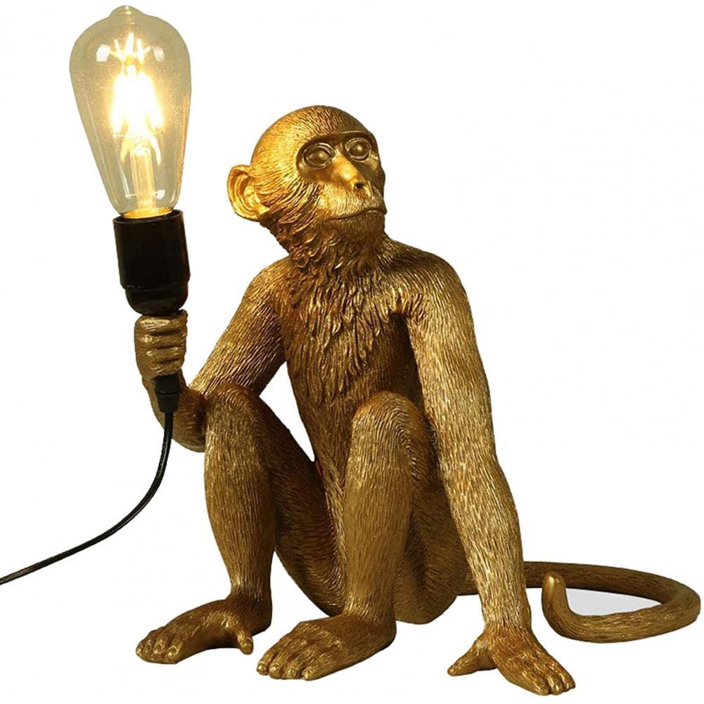 Sitting Monkey Table Lamp in Durable Resin