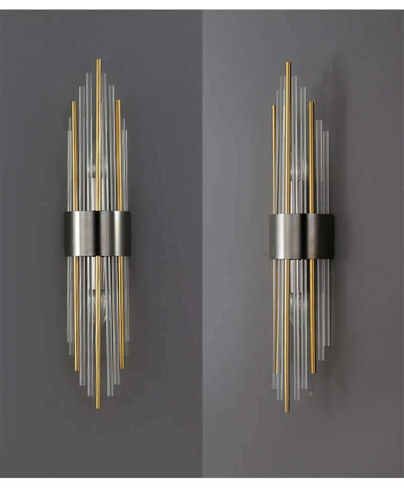 Art Deco Gold Wall Lights with Up & Down Shades