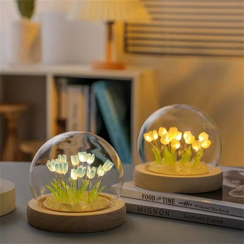 Handmade Tulip LED Night Light Table Lamp