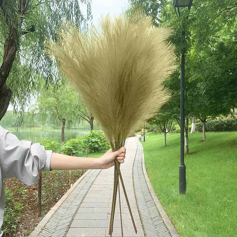 100 cm Artificial Pampas Grass Dried Flower Bouquet for Wedding Decor