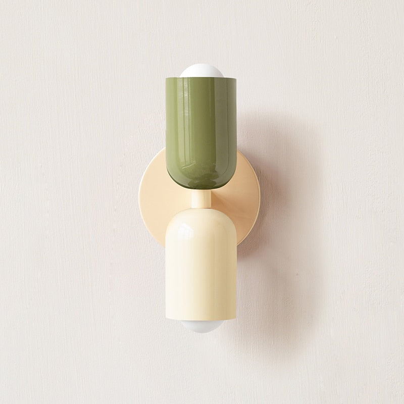 Minimalist Double-Bulb Wall Lamp in Various Colors