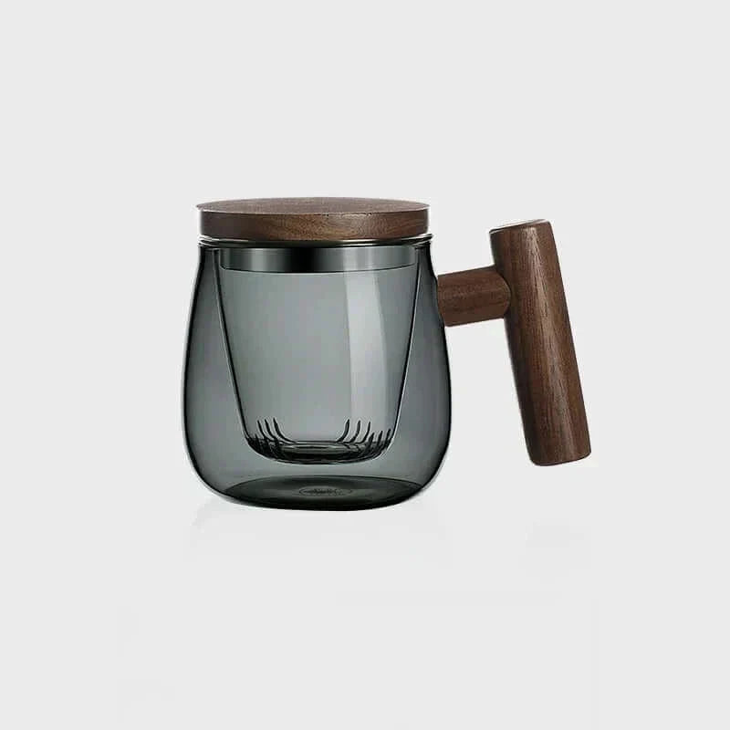 Heat-Resistant Glass Tea Cup with Strainer and Lid