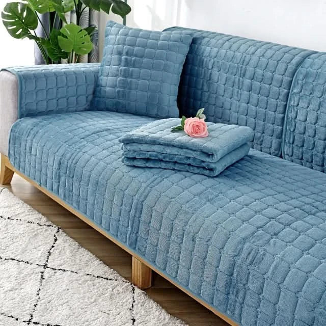Plush Velvet Anti-Slip Sofa Cover