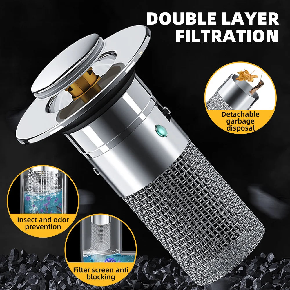 Stainless Steel Pop-Up Sink Strainer and Drain Filter
