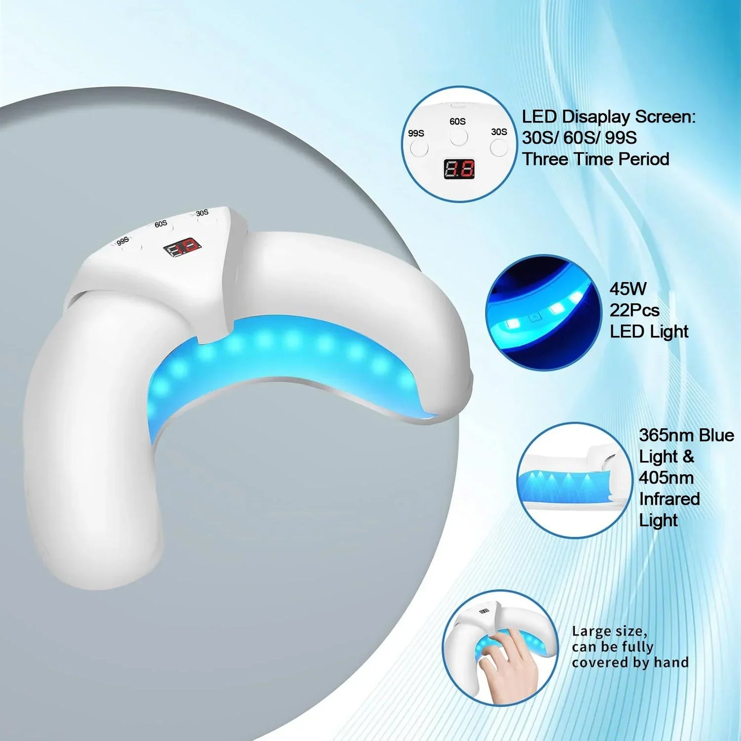 Portable Light Nail Care Device with Rechargeable Battery