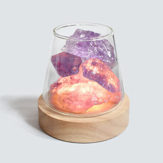 Himalayan Salt Lamp with Essential Oil Diffuser and Rechargeable Battery