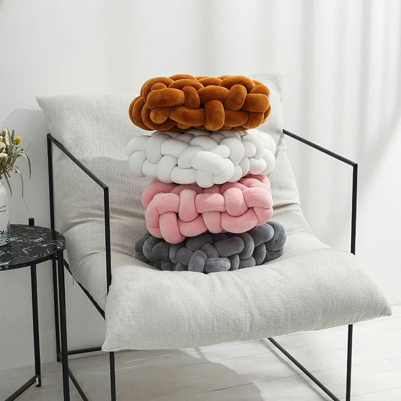 Square Plush Knitted Throw Pillow in Multiple Colors
