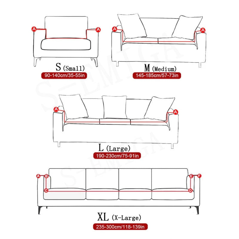 Non-Slip Colorful Elastic Sofa Cover for L-Shaped Sofas