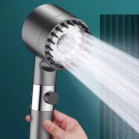 Filtered Handheld Shower Head with High-Pressure Spray and Massage Function