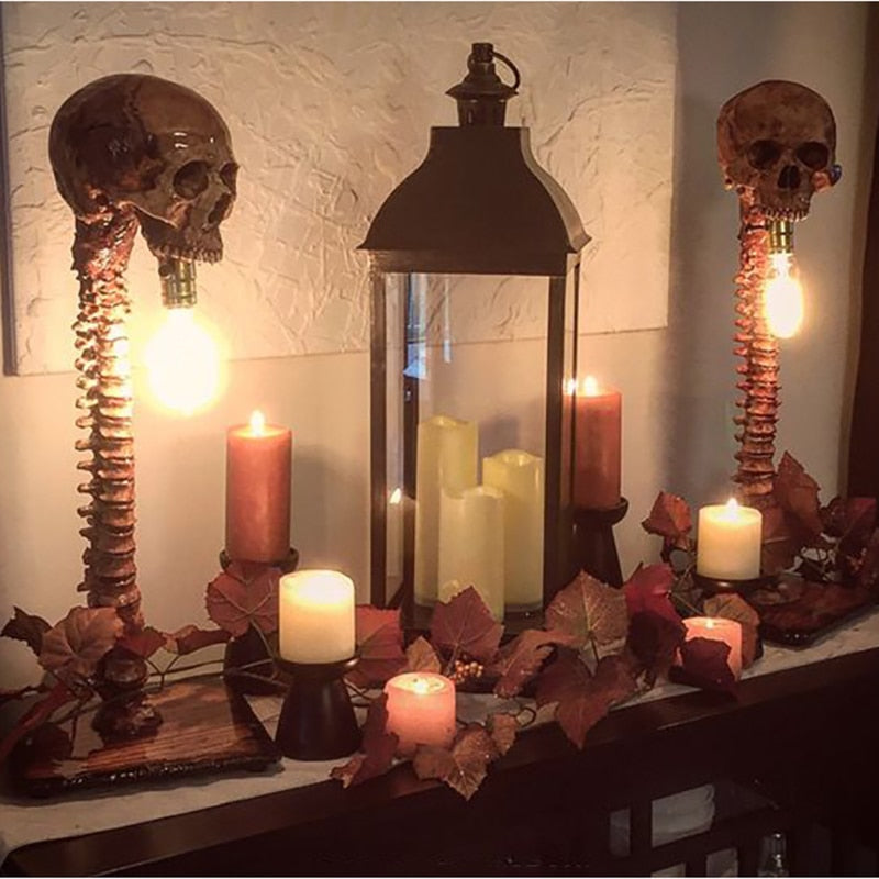 Skeleton Skull Table Lamp with Shadow Projection