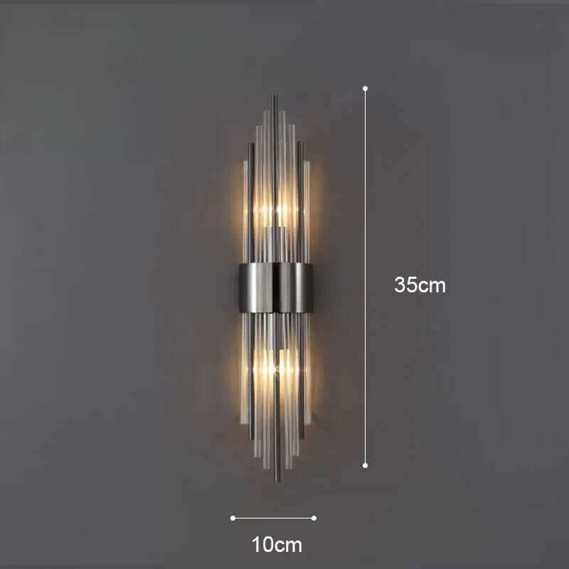 Art Deco Gold Wall Lights with Up & Down Shades