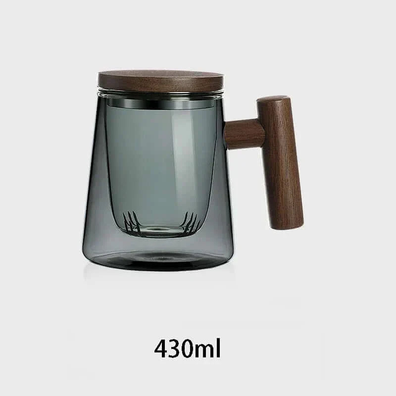 Heat-Resistant Glass Tea Cup with Strainer and Lid