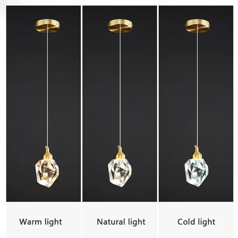 Crystal Pendant Light with Energy-Efficient LED Bulbs
