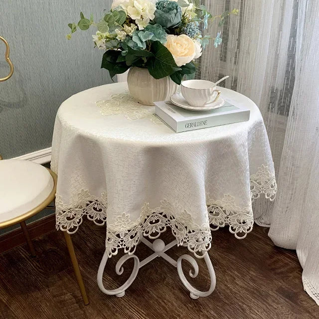 Victorian Lace Ruffle Round Tablecloth