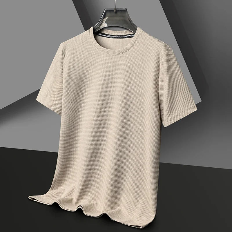 Breathable Waffle Texture Loose Fit Men's T-Shirt