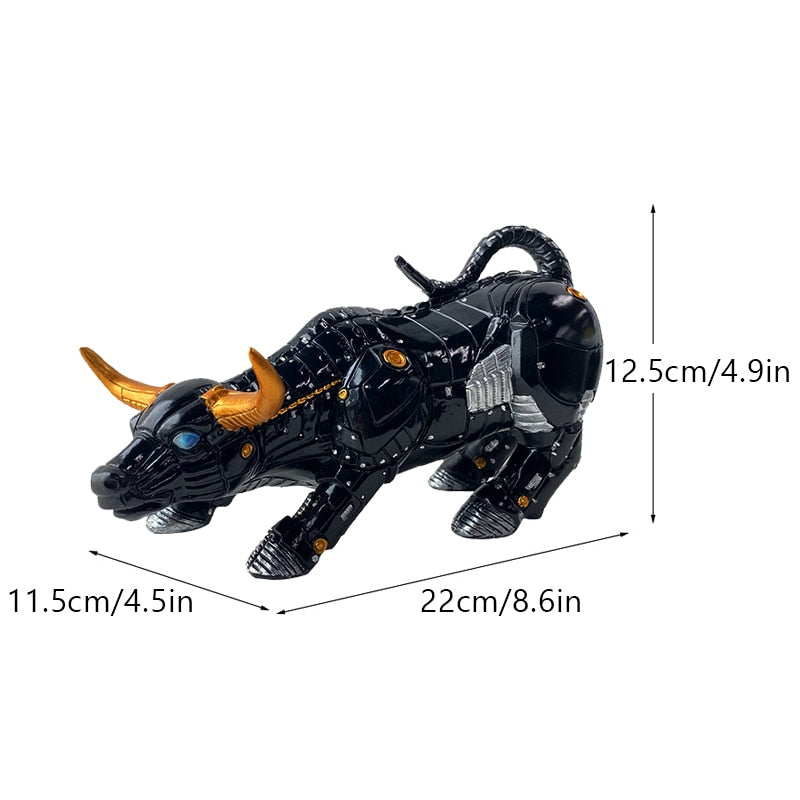 Graffiti Bull Figure Statue - Colorful Desk Ornament for Home and Office