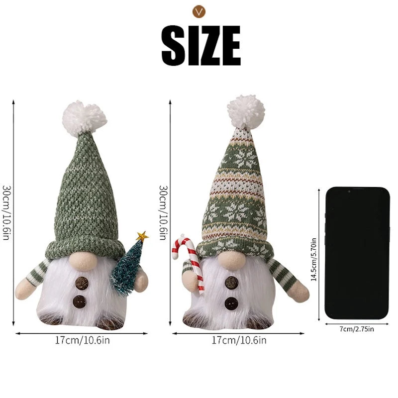 LED Knitted Christmas Gnome with Night Light