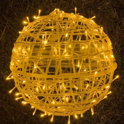 Rattan Sphere Party Lights - 8 Inch Decorative Lighting