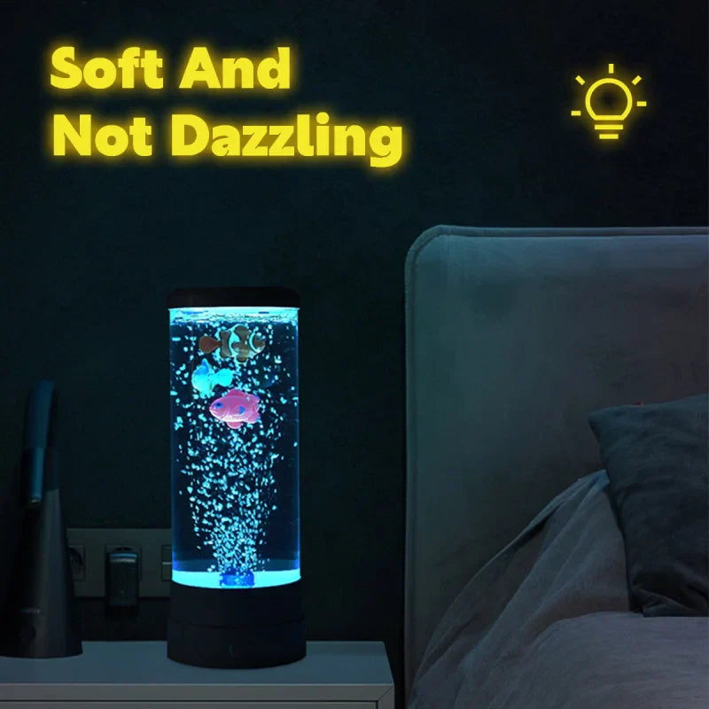LED Colorful Bubble Fish Lamp with USB Rechargeable Night Light