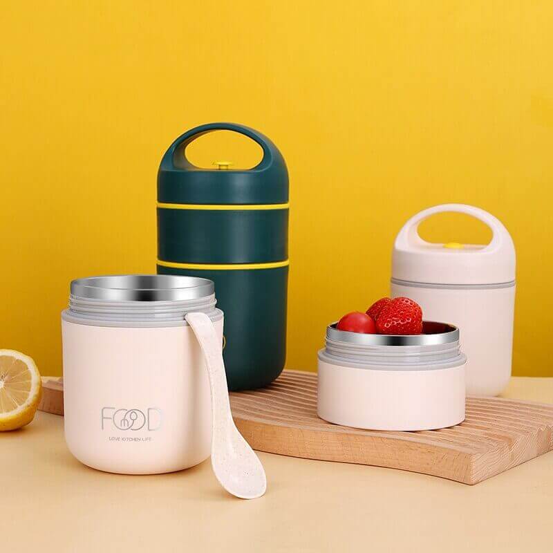 Leak-Resistant Stainless Steel Thermal Lunch Box 680ml