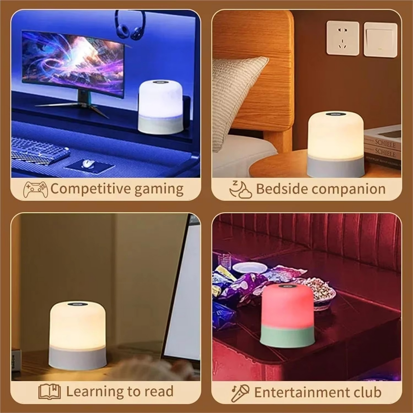 Color Changing Touch Table Lamp with Remote Control and Rechargeable Battery
