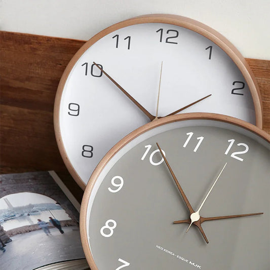 Wood and Glass Minimalist Wall Clock