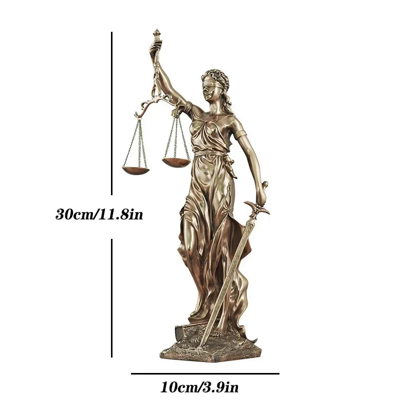 Bronze Greek Goddess of Justice Statue Resin Sculpture