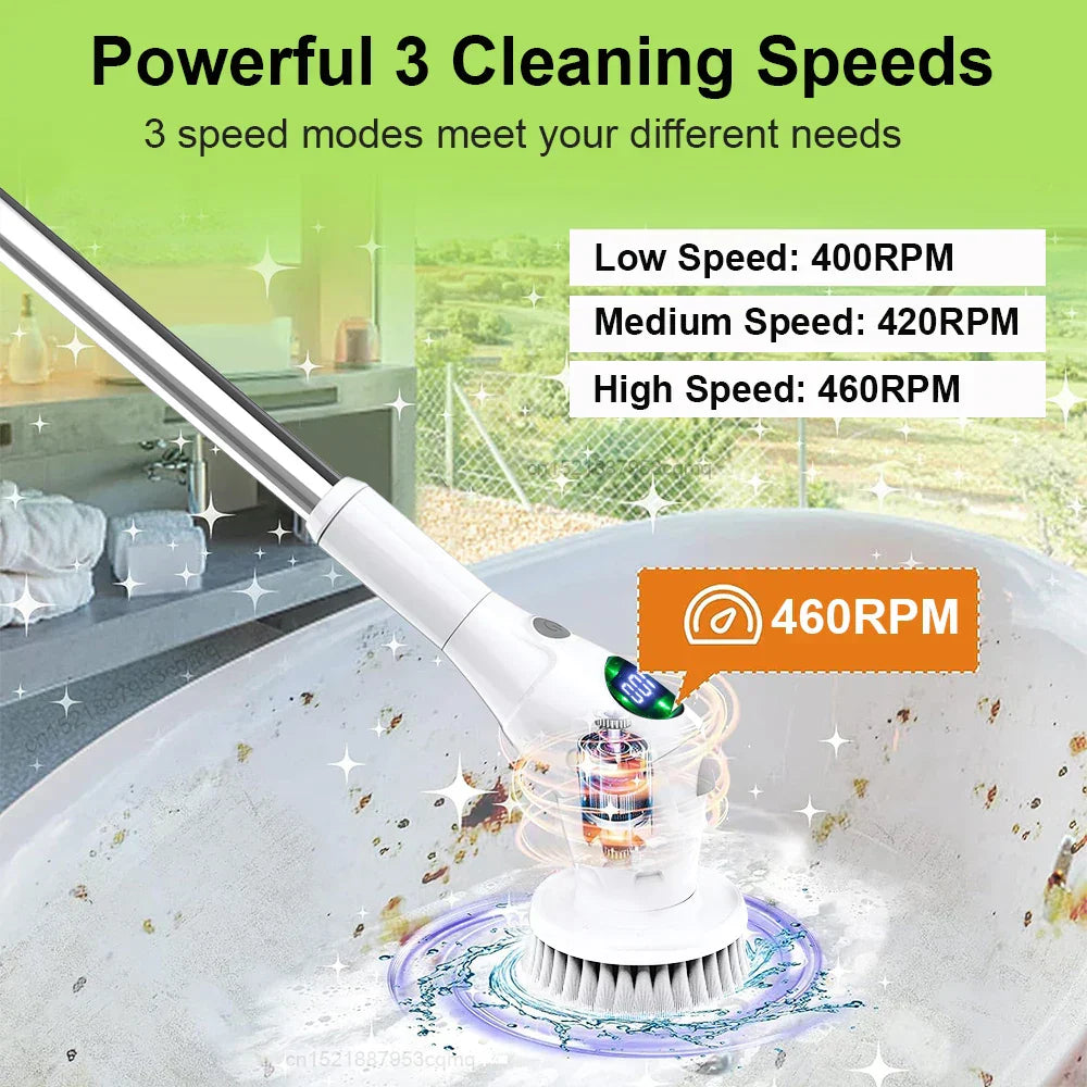 Multifunctional Electric Cleaning Brush with 8 Interchangeable Heads
