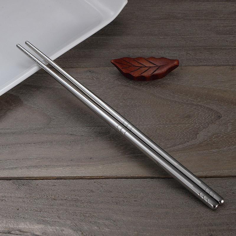 Stainless Steel Chopsticks Set - 5 Pairs, Food-Safe and Easy to Clean