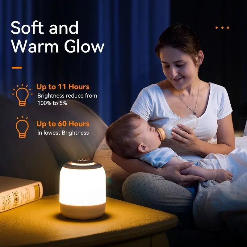 Dimmable Touch Control LED Table Lamp - Portable for Bedroom and Nursery