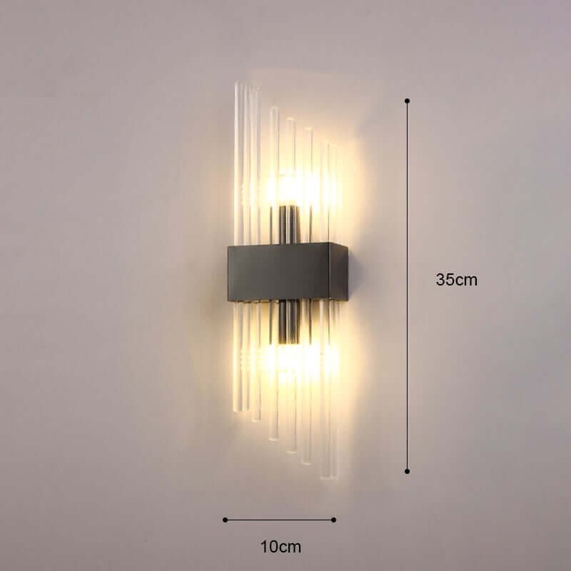 Art Deco Gold Wall Lights with Up & Down Shades