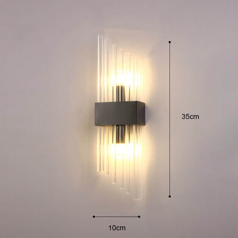 Art Deco Gold Wall Lights with Up & Down Shades