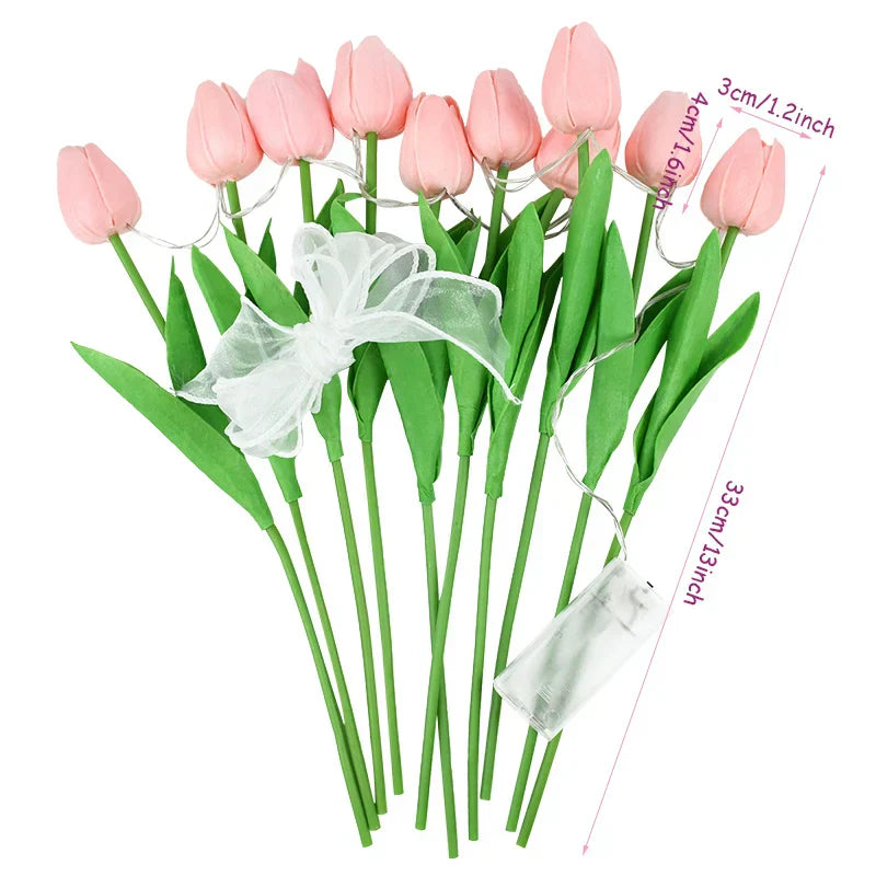 LED Faux Tulip Bouquet Lamp for Weddings and Home Decor