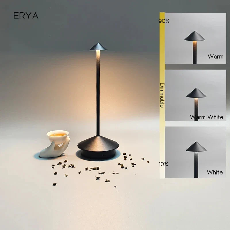 Rechargeable Touch Control LED Table Lamp with 360-Degree Illumination