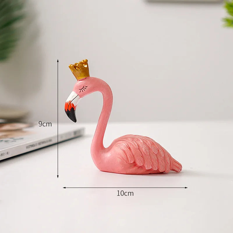 Modern Resin Flamingo Figurine Sculpture for Home and Office Decor