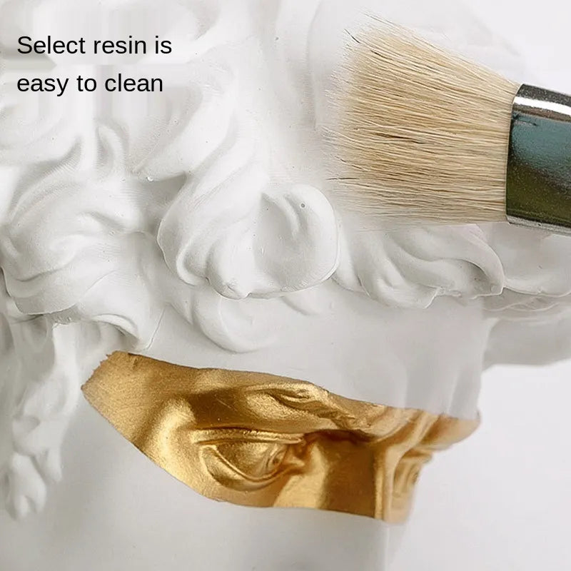 David Bust Sculpture in White Plaster for Table Decor