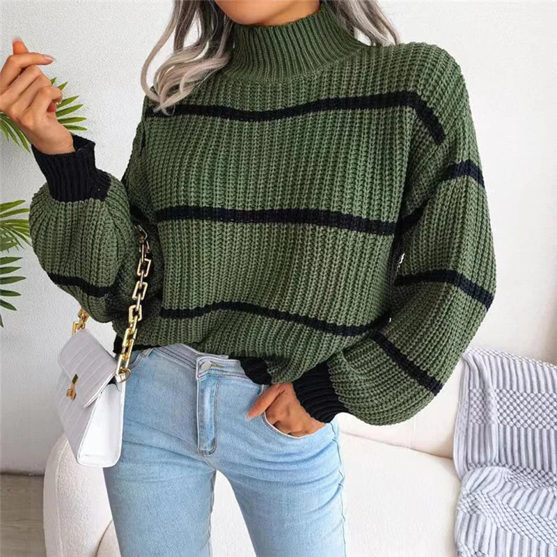 Naelya - Monochrome Striped Sweater