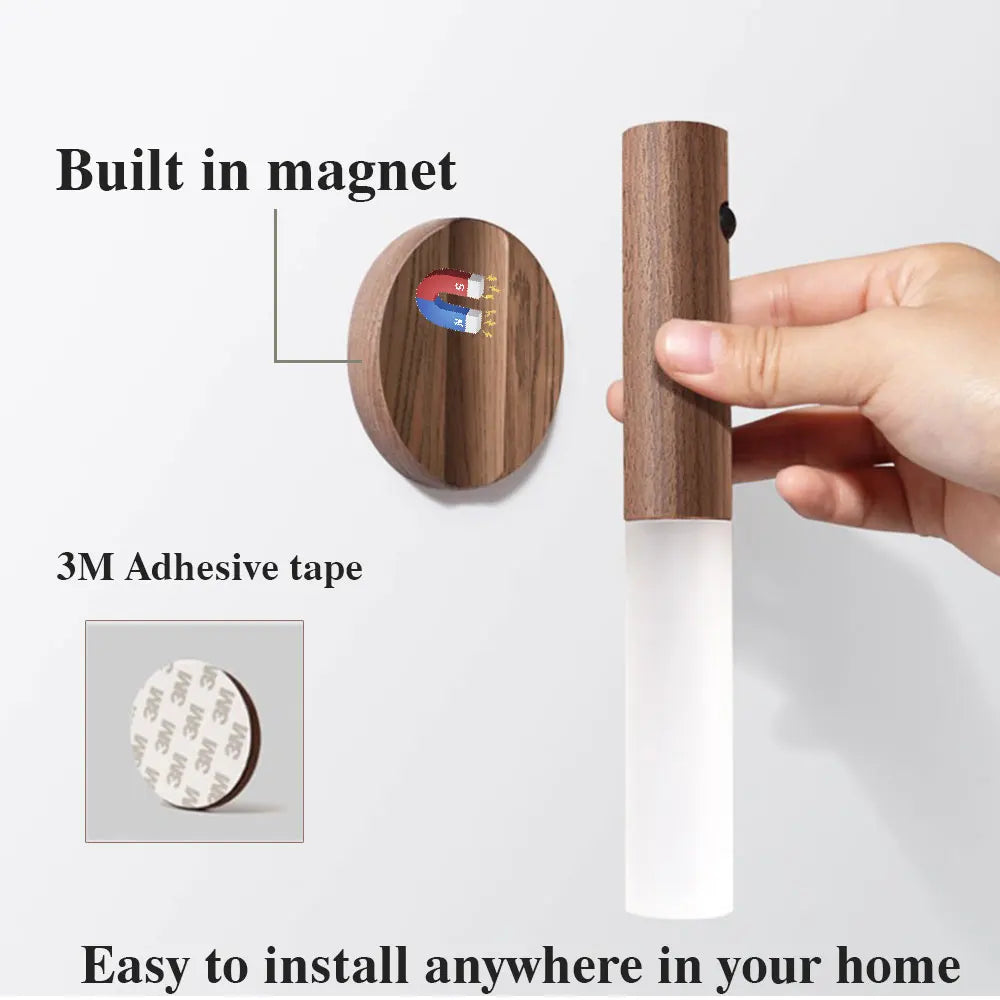 Magnetic LED Motion Sensor Night Light with Warm Colors