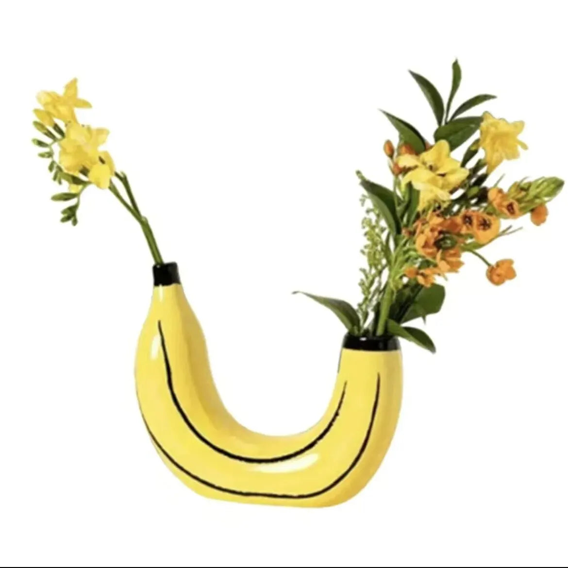 Banana-Shaped Resin Flower Vase for Home Decor