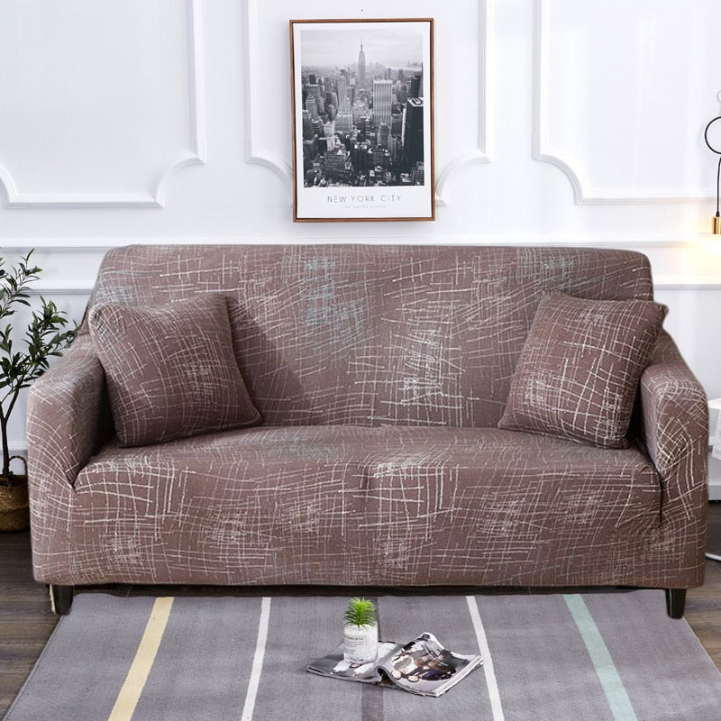 Non-Slip Colorful Elastic Sofa Cover for L-Shaped Sofas